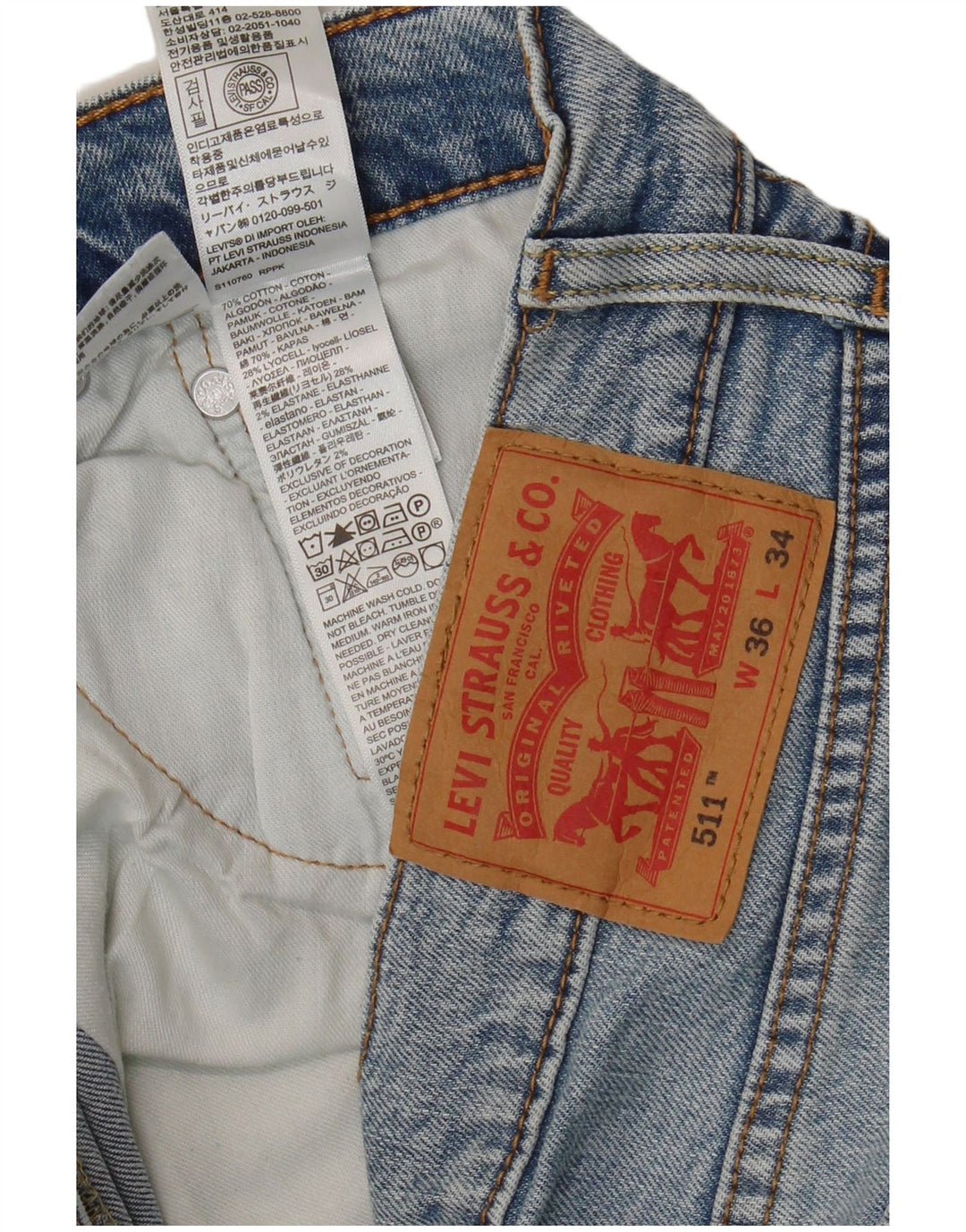 Levi's muške 511 uske traperice W36 L34 plavi pamuk