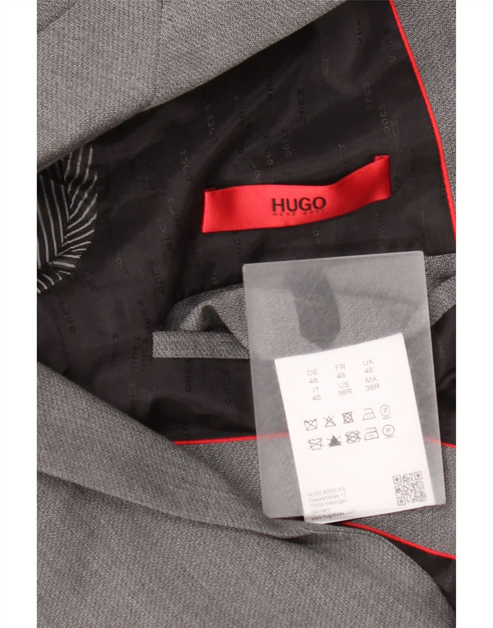 Hugo Boss Muška jakna sa 2 gumba EU 48 Srednje siva djevičanska vuna