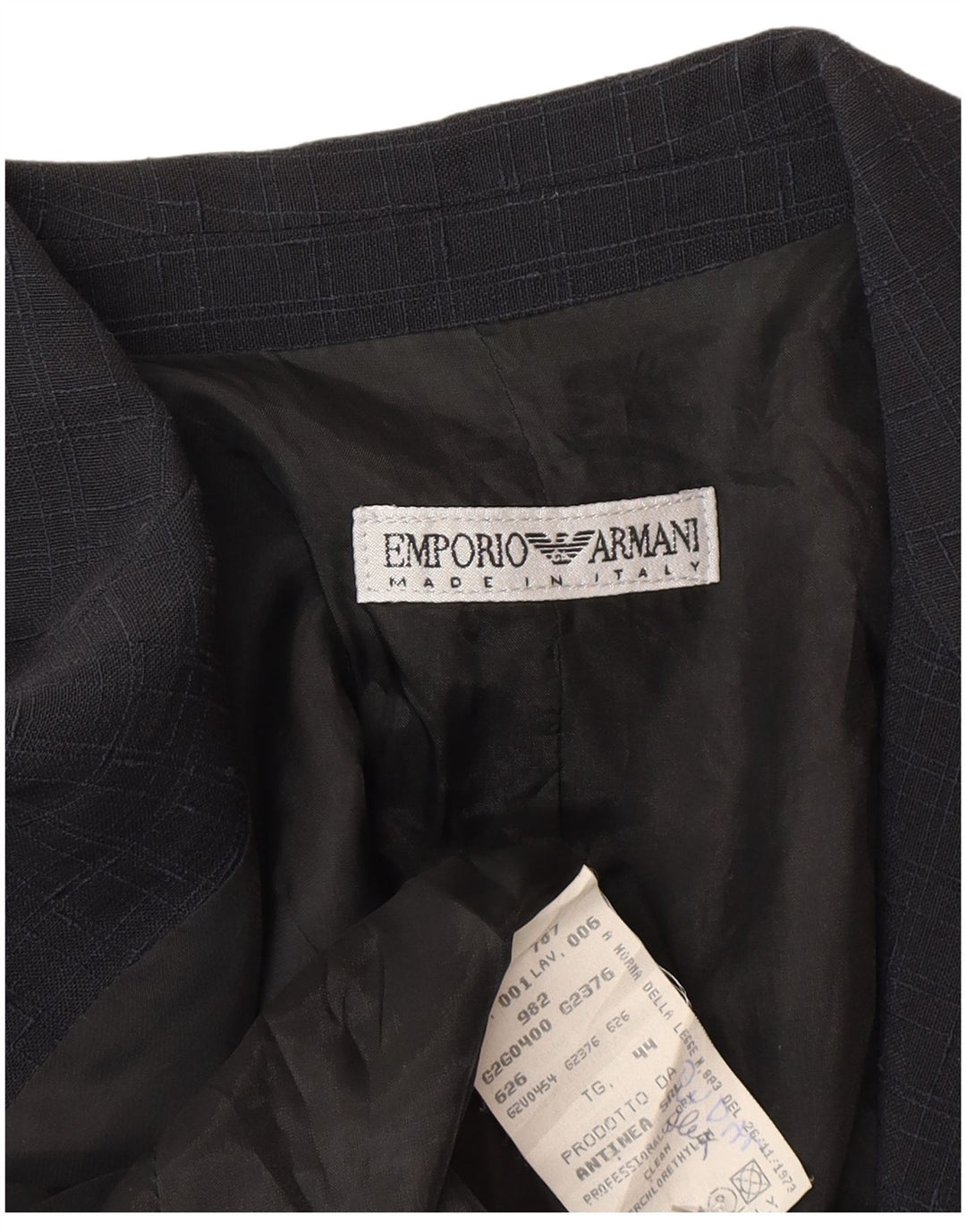 Emporio Armani ženski sako s 1 gumbom IT 44 Srednje tamnoplavi karirani