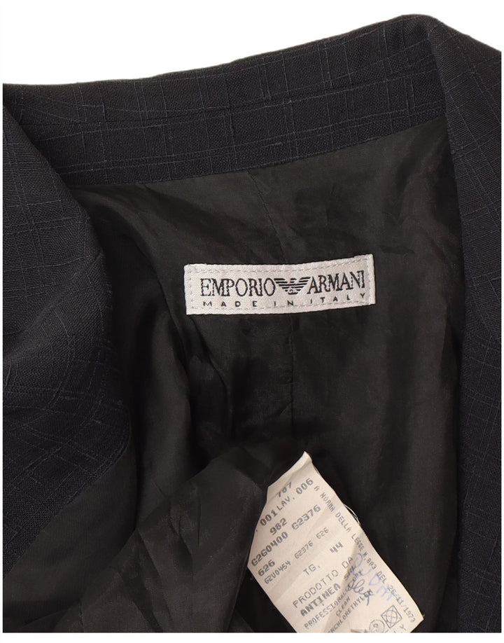 Emporio Armani ženski sako s 1 gumbom IT 44 Srednje tamnoplavi karirani