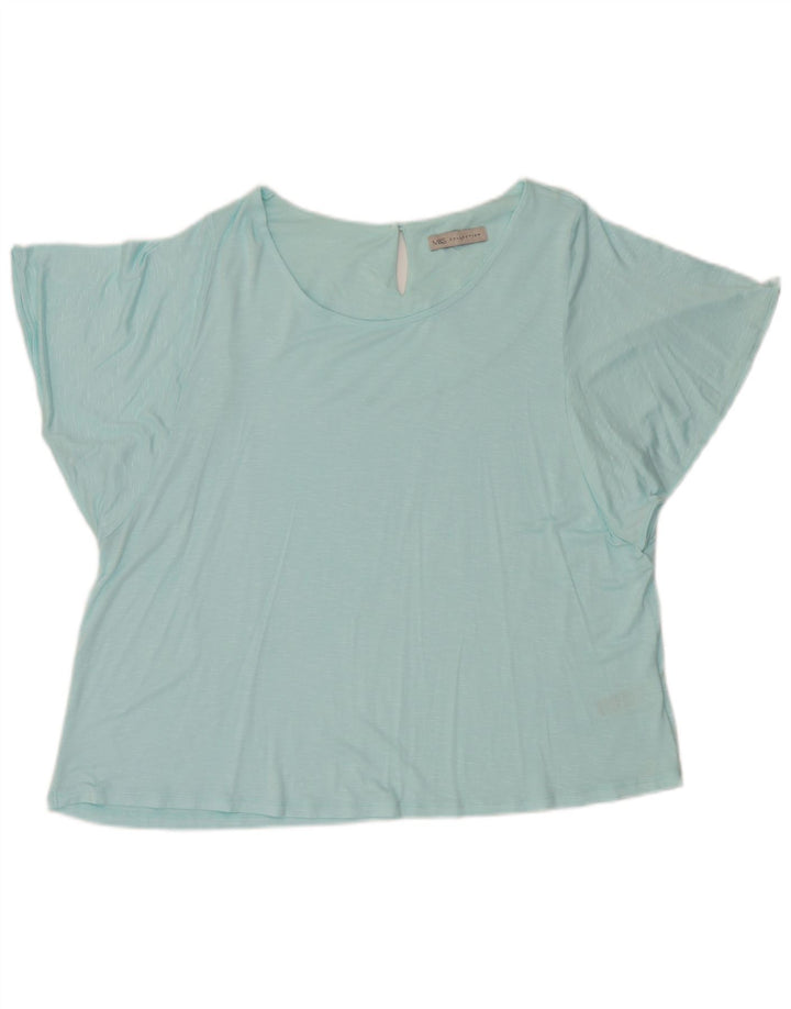 Top ženske bluze Marks & Spencer UK 20 2XL plava flekasta viskoza