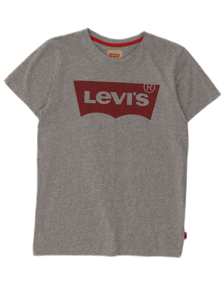 LEVI'S Girls Graphic T-Shirt Top 11-12 Years Grey Polyester