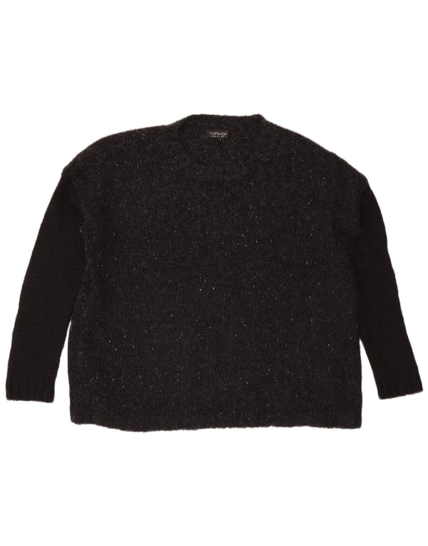 Topshop ženski pulover s okruglim izrezom UK 10 Small Grey Flected