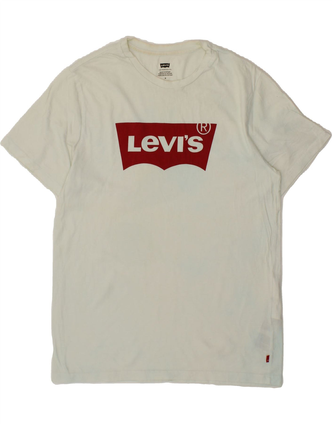 LEVI'S Mens Graphic T-Shirt Top Medium White Cotton Vintage Levi's and Second-Hand Levi's from Messina Hembry 