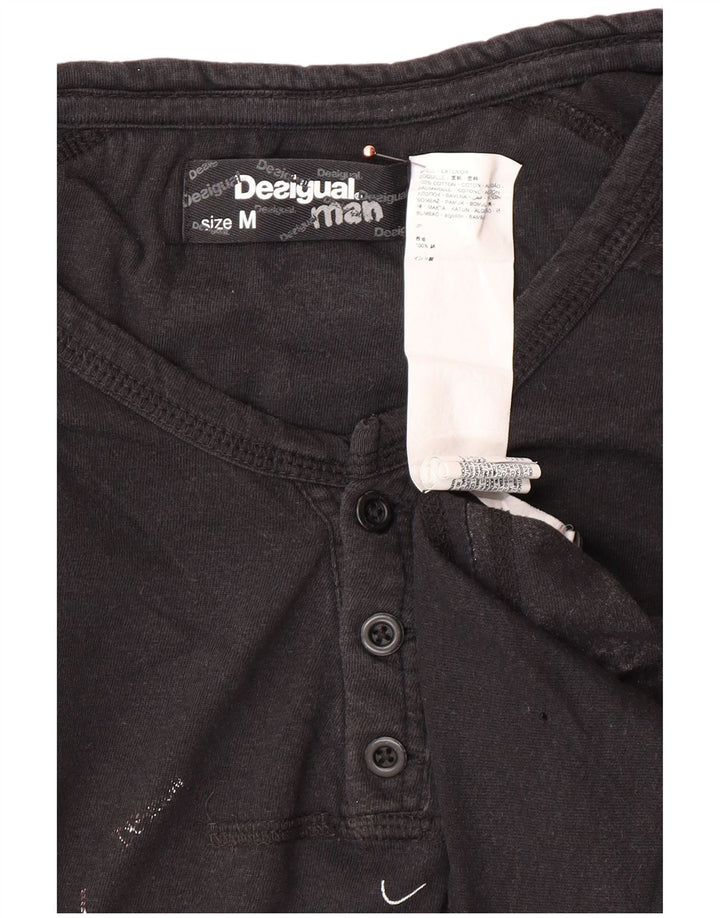 DESIGUAL Muška majica kratkih rukava srednje veličine, crni pamuk