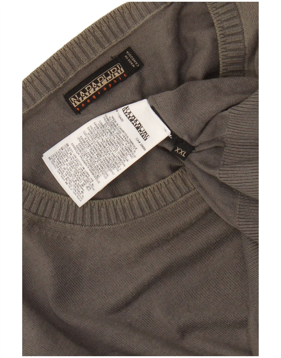 NAPAPIJRI muški pulover s okruglim izrezom 2XL, sivi pamuk