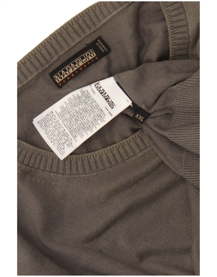 NAPAPIJRI muški pulover s okruglim izrezom 2XL, sivi pamuk