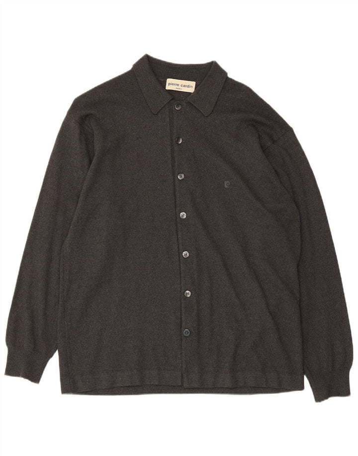 PIERRE CARDIN Mens Cardigan Sweater IT 50 Medium Grey Acrylic