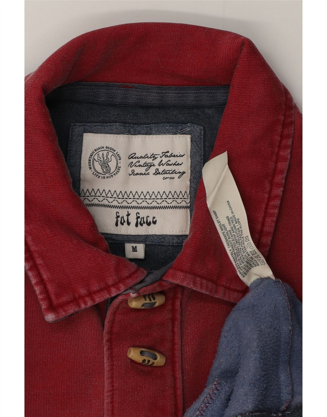 FAT FACE Muški džemper s polo izrezom i srednjim crvenim pamukom