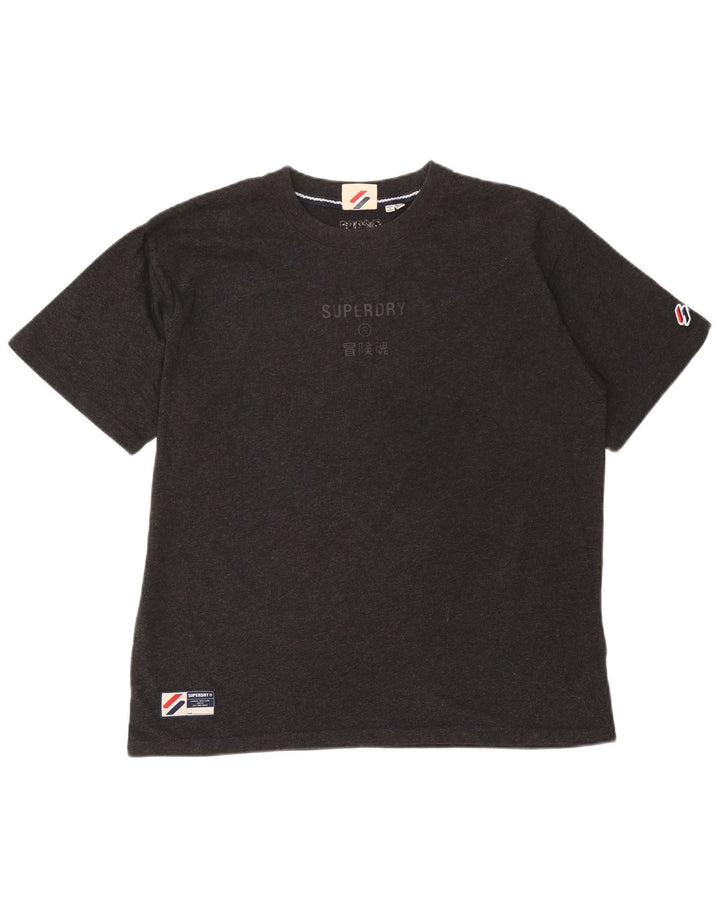 Superdry ženska majica kratkih rukava s grafičkim motivima, UK 14, veliki sivi pamuk