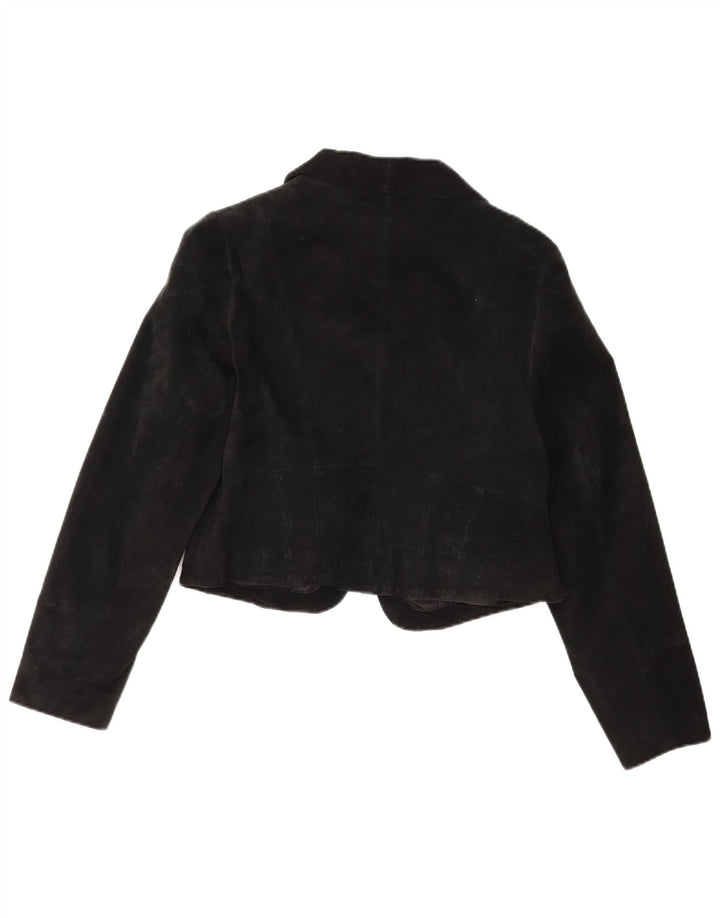 Vintage ženska bolero jakna od brušene kože IT 40 mala crna