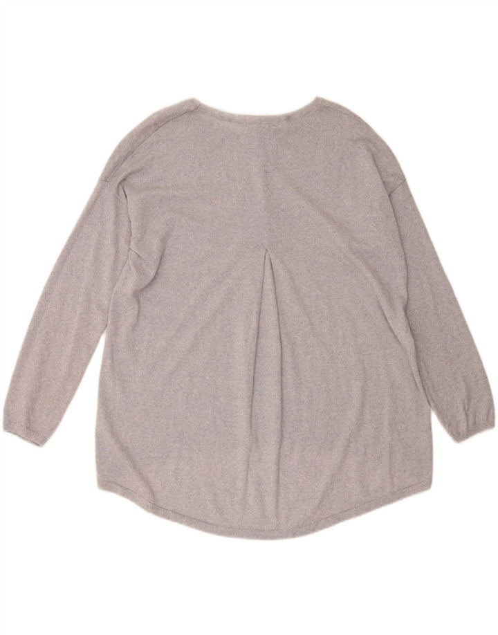 MONSOON ženski džemper slobodnog kroja s veznim izrezom UK 14 Srednje ljubičasta vunena