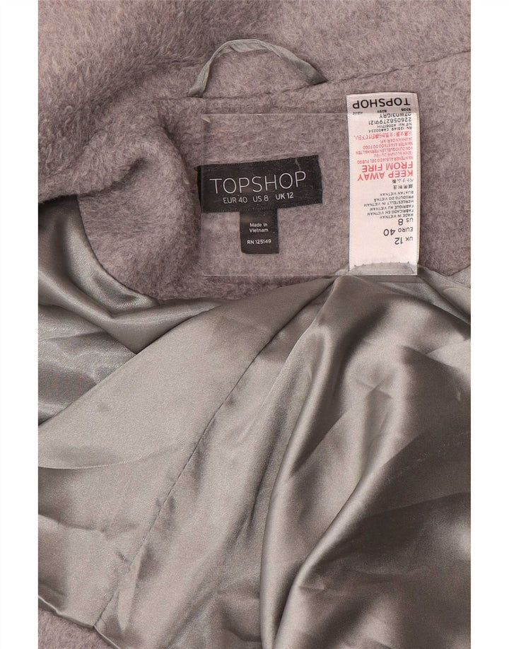 Topshop ženski preveliki kaput UK 12 srednje sivi poliester