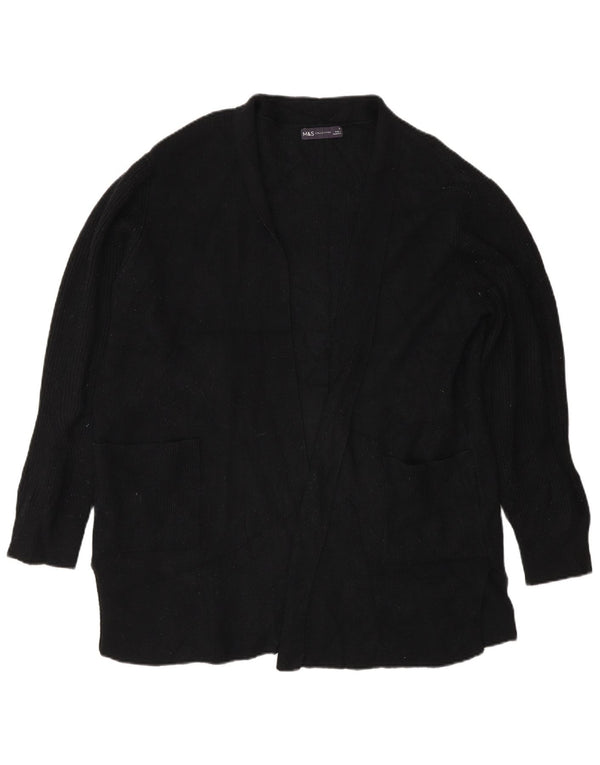 Marks & Spencer ženski preveliki otvoreni kardigan pulover UK 18 XL crni