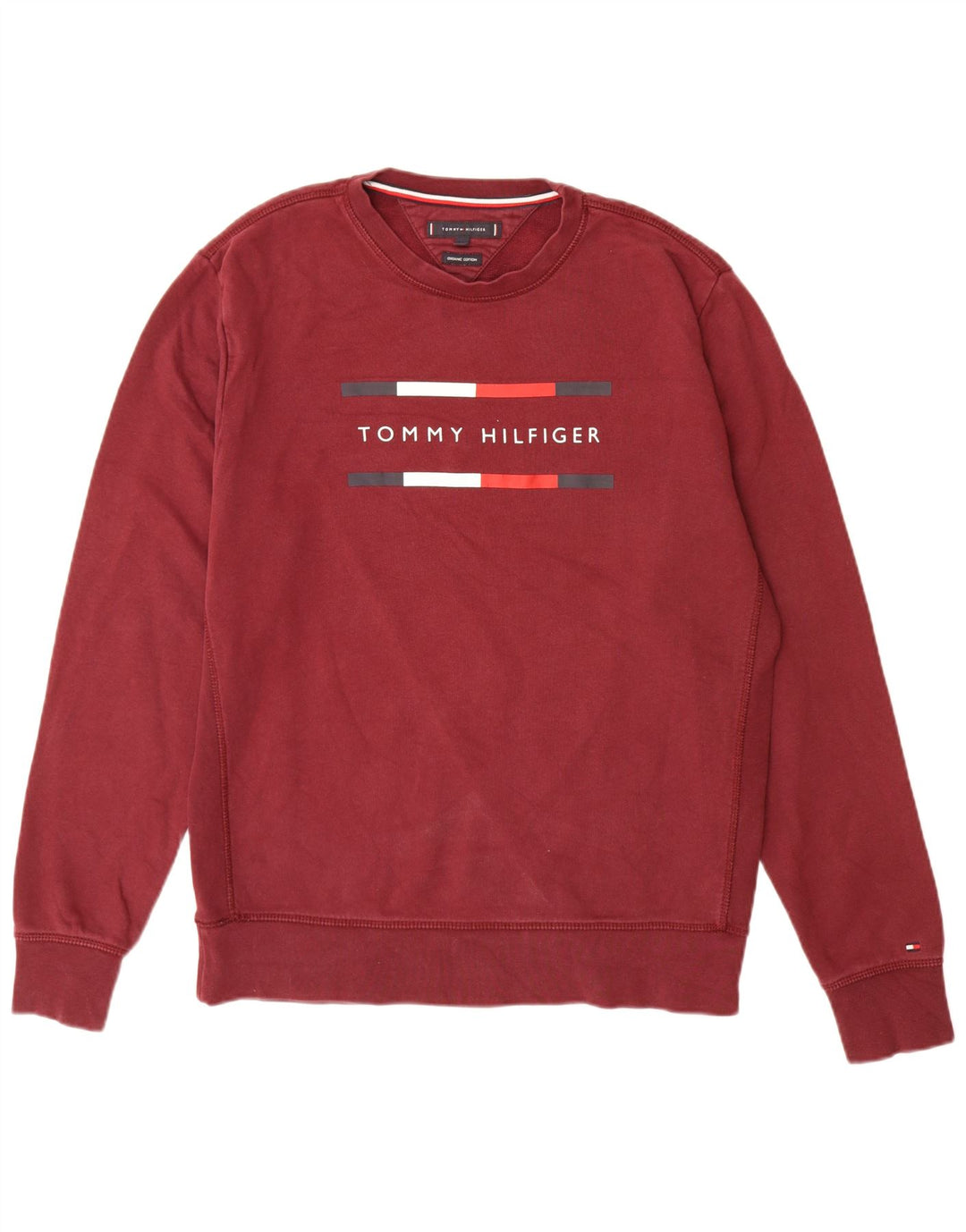 TOMMY HILFIGER Muška majica s grafičkim motivima, veliki pamuk, bordo