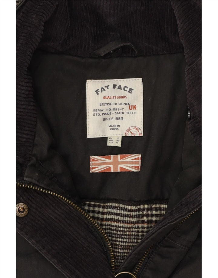 FAT FACE Womens Hooded Parka Jacket UK 12 Medium  Black