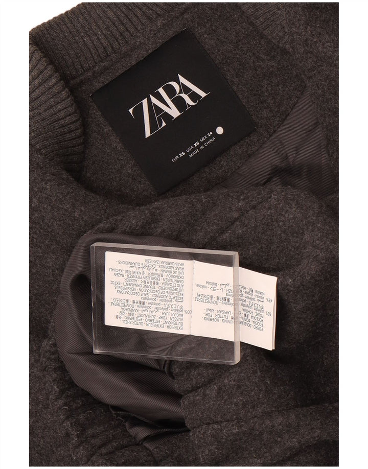 Zara ženska prevelika bomber jakna UK 6 2XS sivi poliester