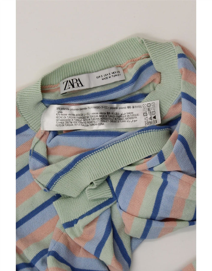 ZARA ženski pulover s okruglim izrezom UK 8, male raznobojne pruge