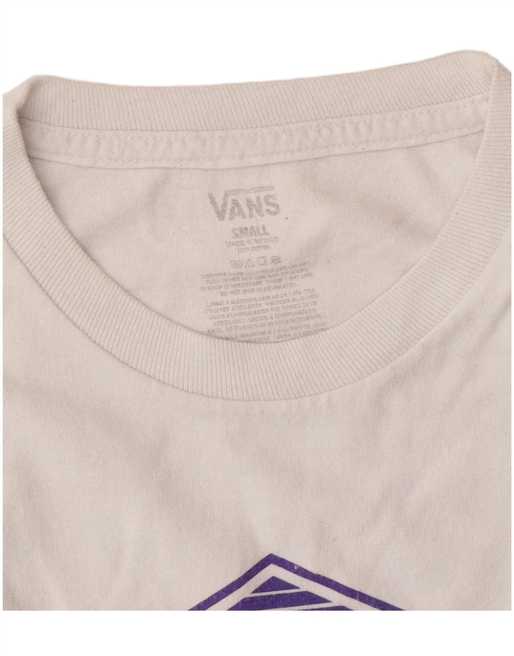 VANS Mens Graphic T-Shirt Top Small White Cotton