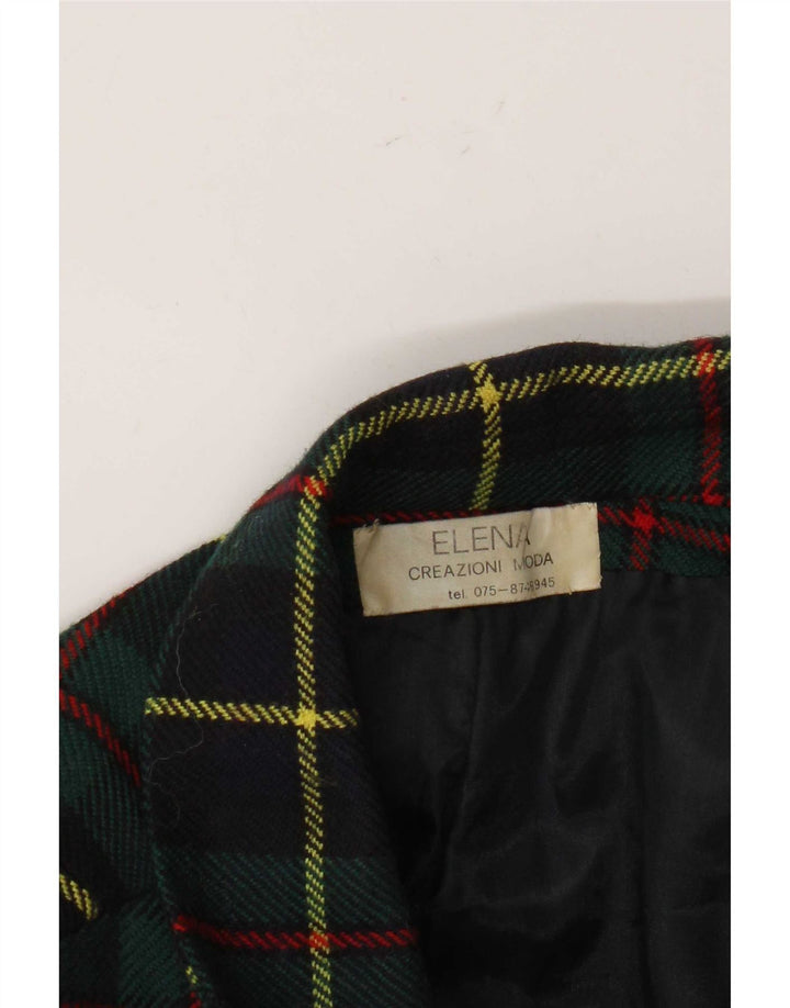 Vintage ženski sako sa 2 gumba UK 16 Veliki zeleni karirani