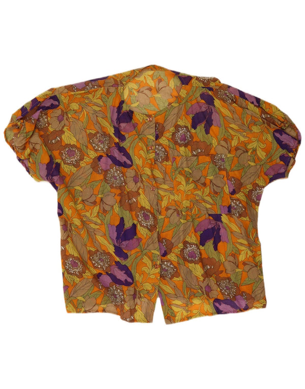 Vintage ženska košulja kratkih rukava UK 20 2XL Raznobojna cvjetna