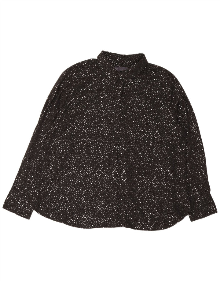 Marks & Spencer ženska prevelika košulja bluza UK 18 XL crna na točkice