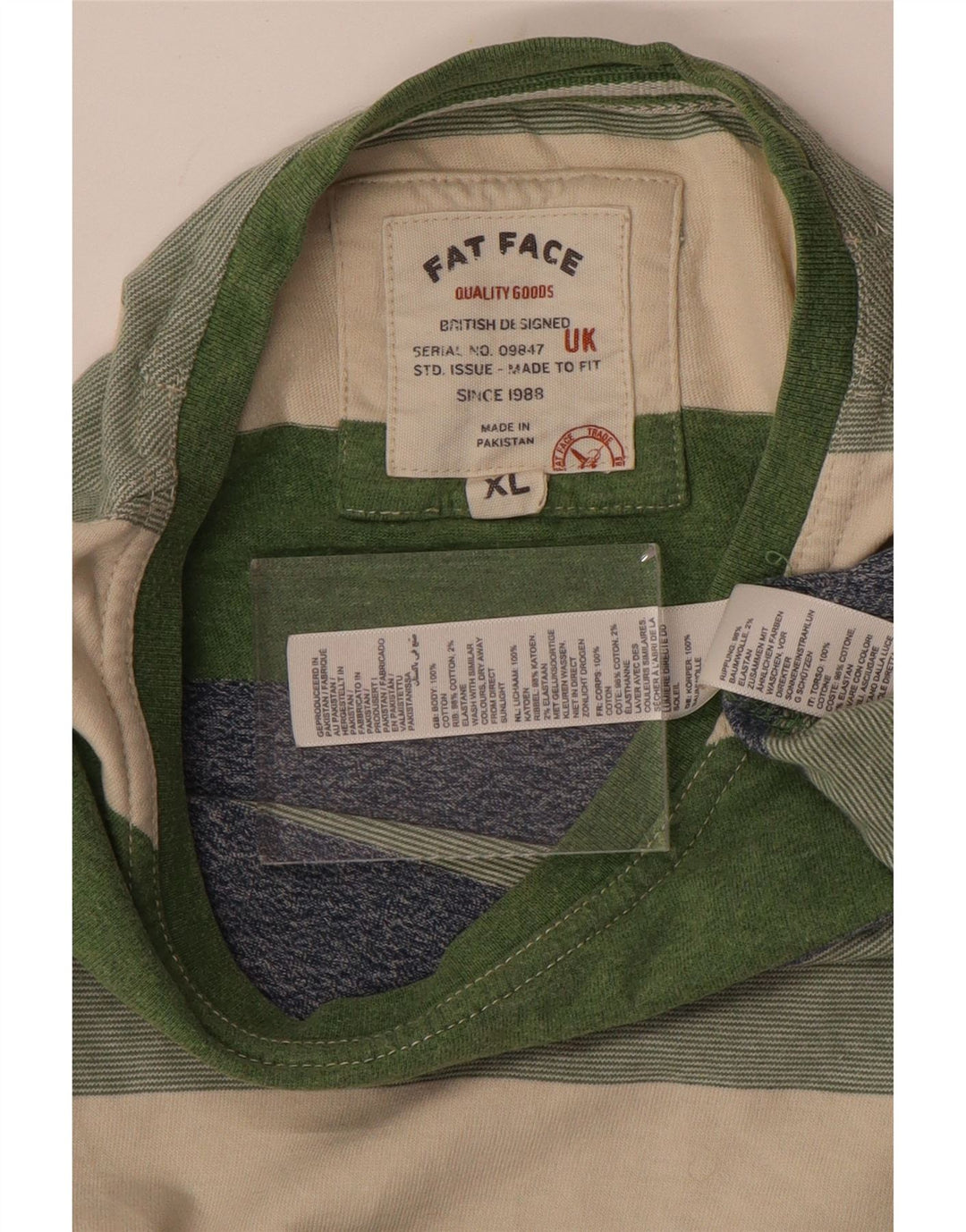 Fat Face muška majica kratkih rukava XL, pamuk na raznobojne pruge