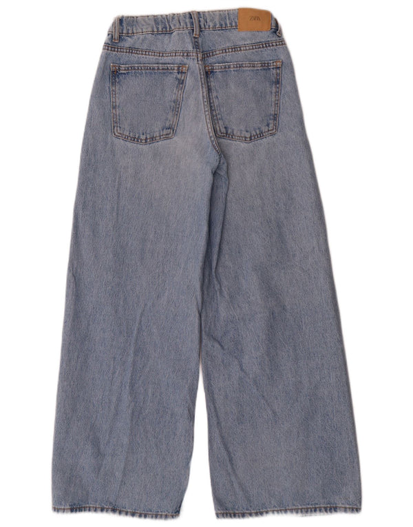 Zara Girls Distressed široke traperice 13-14 godina W26 L27 plavi pamuk