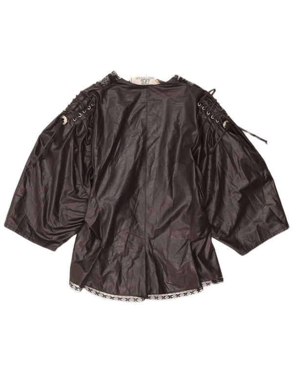 VINTAGE Ženski kardigan s 3/4 rukava UK 10 Small Black