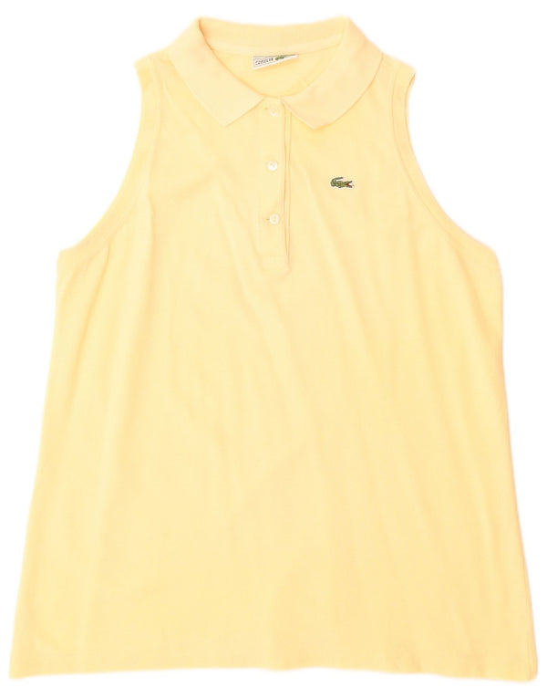 Lacoste ženska polo majica bez rukava, veličina 46 XL, žuti pamuk