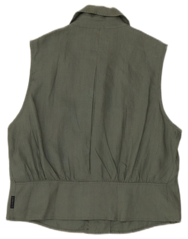 Armani Jeans Ženska košulja bez rukava s dvokopčanim kopčanjem IT 48 XL Kaki