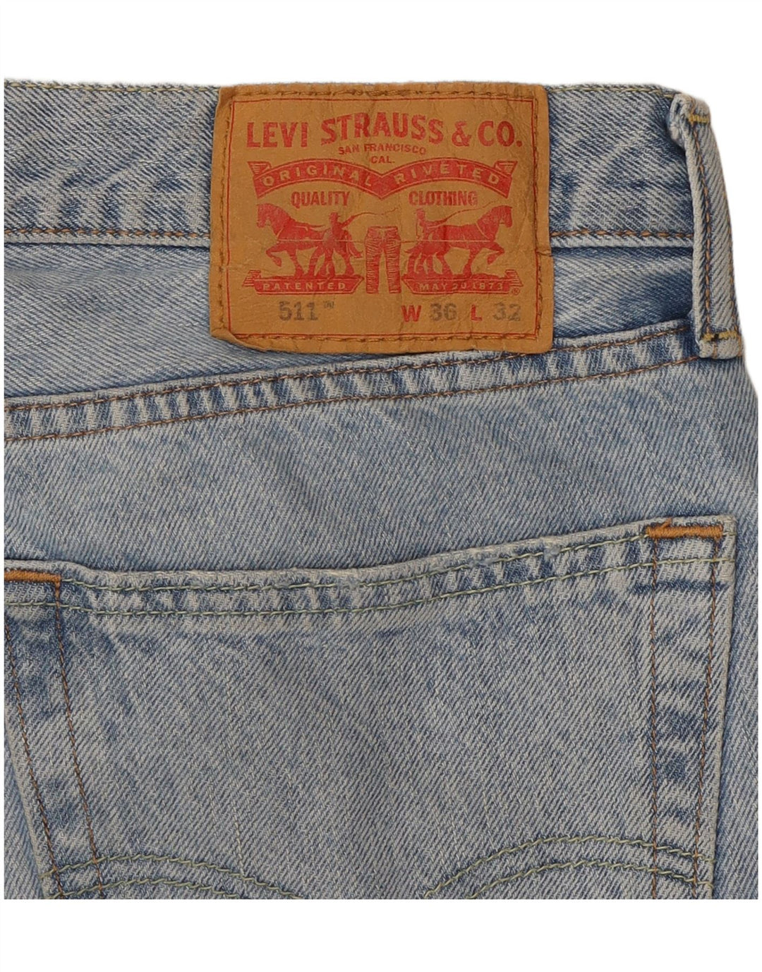 LEVI'S Mens 511 Tapered Jeans  W36 L32 Blue Cotton