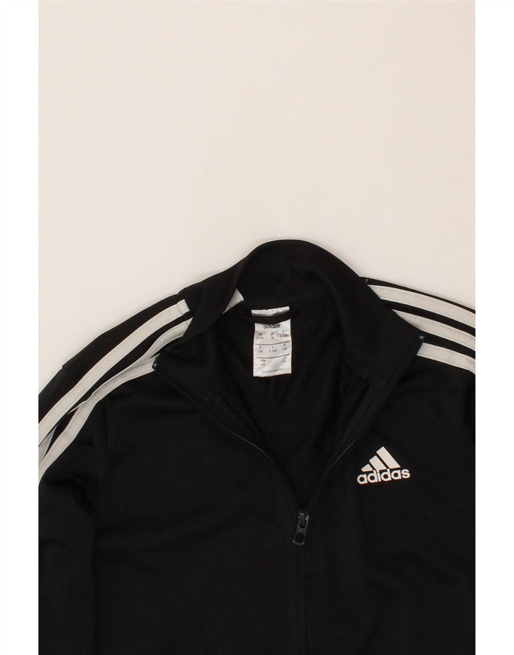 ADIDAS Boys Tracksuit Top Jacket 9-10 Years Black Polyester Vintage Adidas and Second-Hand Adidas from Messina Hembry 