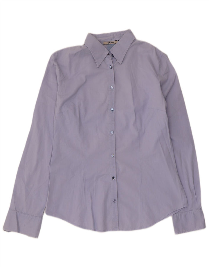 Gas ženska košulja UK 14 srednje plavi pamuk