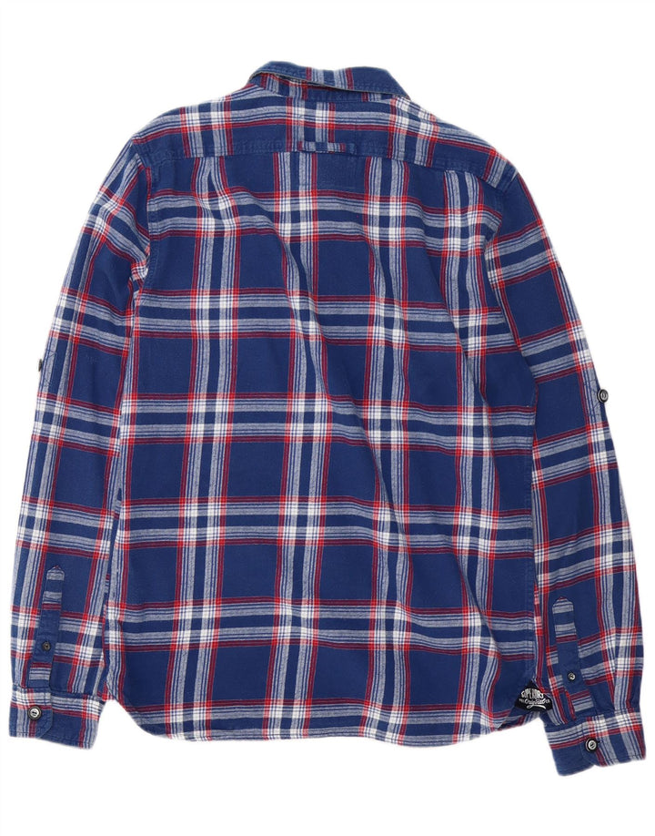 Superdry muška flanelska košulja, veliki tamnoplavi karirani pamuk