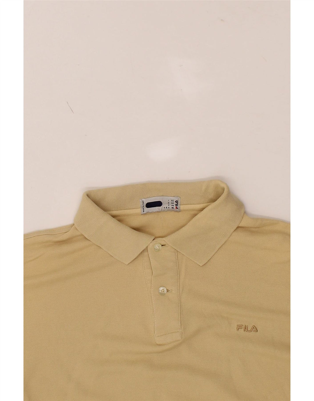 FILA Mens Polo Shirt IT 52 Large Beige Cotton Vintage Fila and Second-Hand Fila from Messina Hembry 