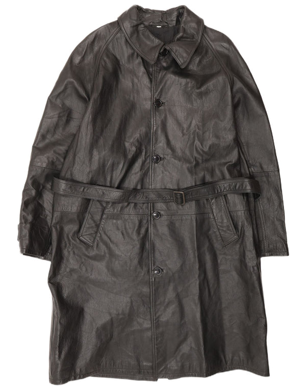 VINTAGE muški kožni kaput IT 52 XL crna koža