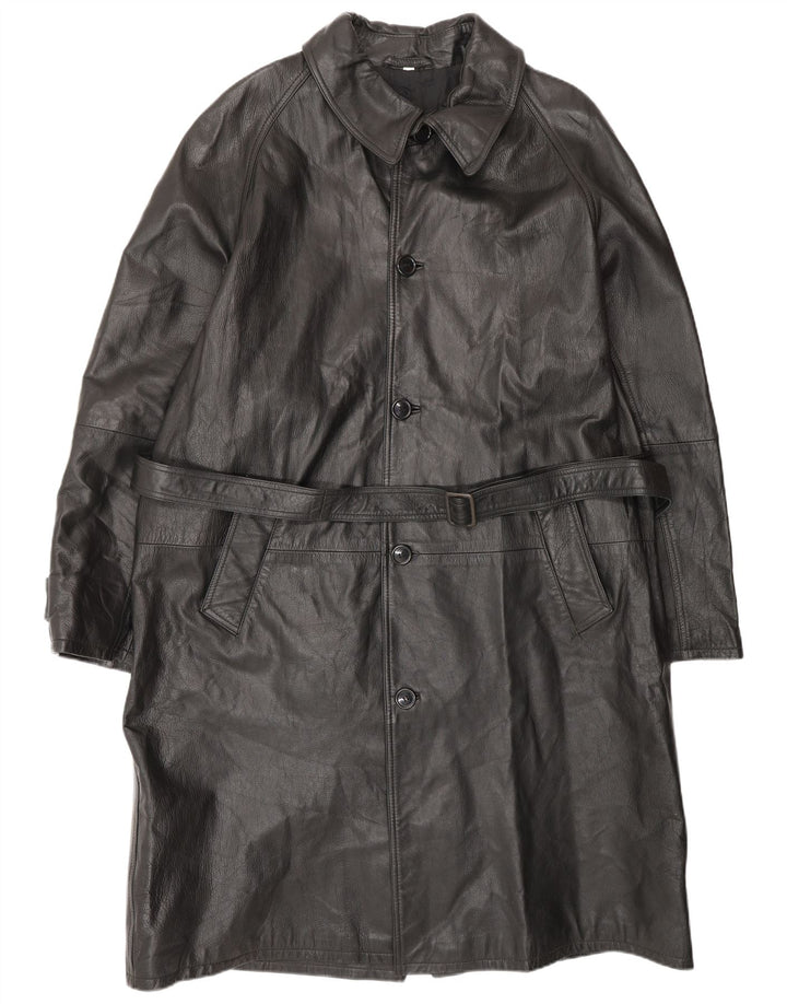 VINTAGE muški kožni kaput IT 52 XL crna koža