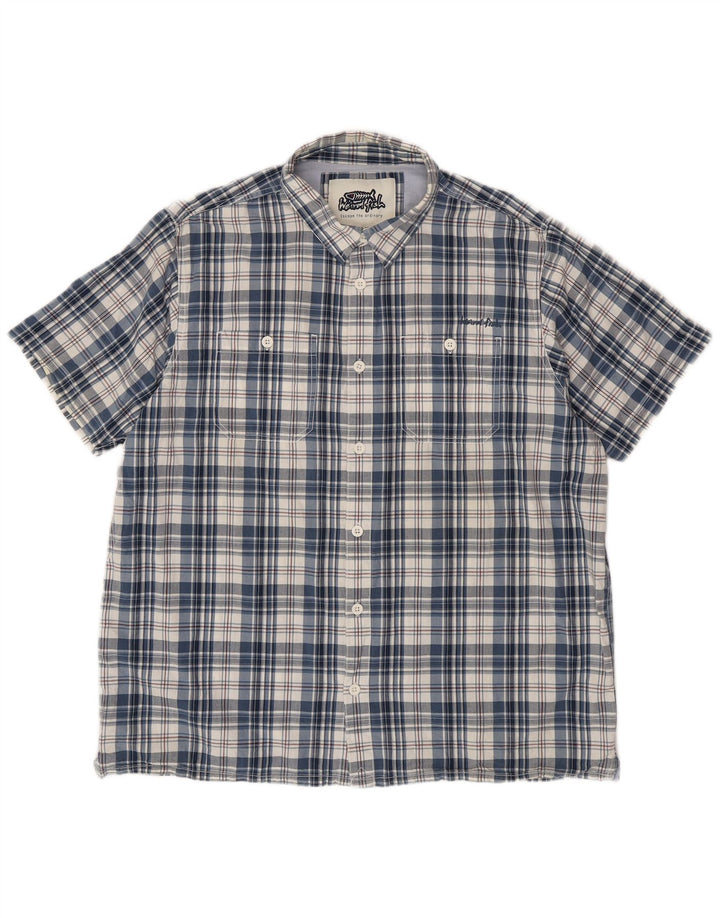 WEIRD FISH Muška majica kratkih rukava 2XL pamuk u plavi karirani komad