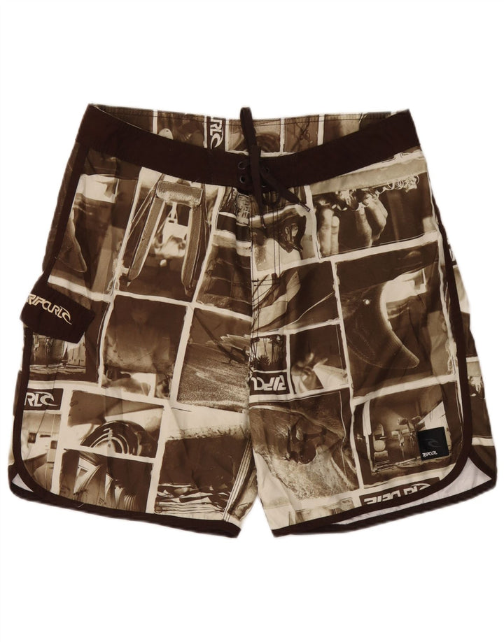Rip Curl muške kratke hlače za kupanje s grafičkim motivima XL smeđe patchwork