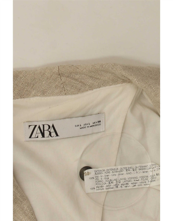 Zara ženski sako s dvostrukim kopčanjem UK 16 Large Beige Lan