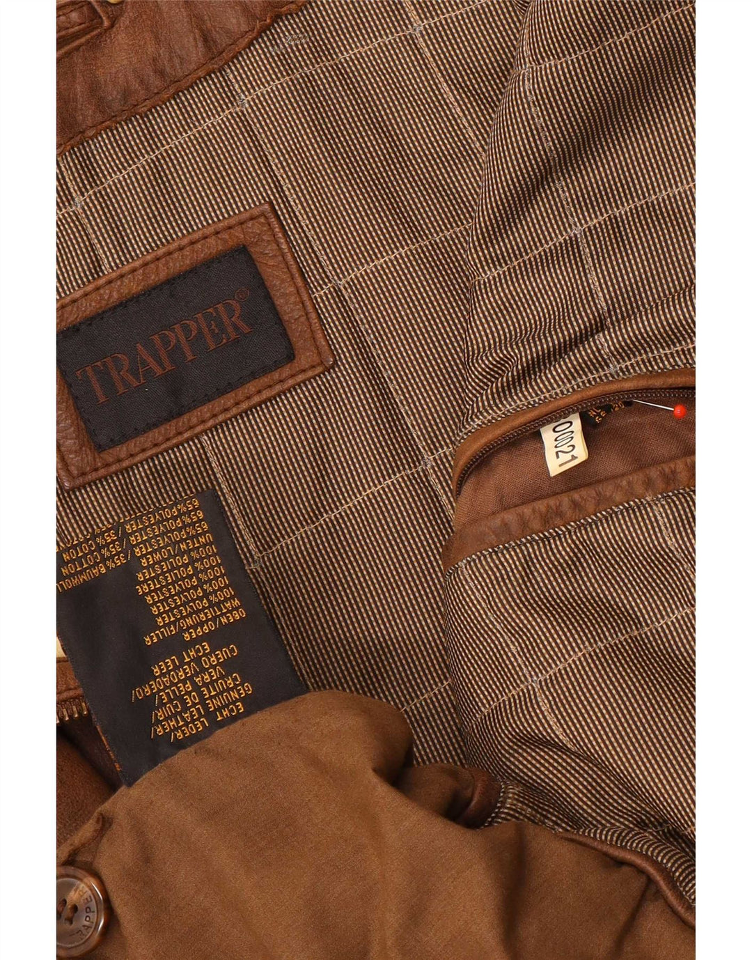 Trapper muška kožna jakna UK 50 5XL smeđa