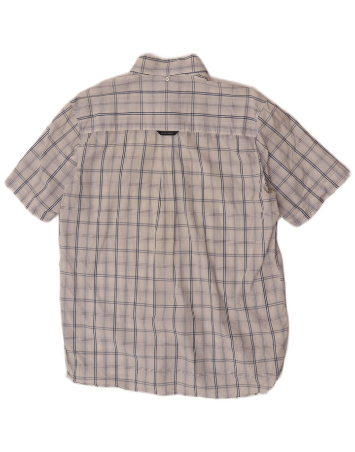 Fred Perry muška majica kratkih rukava Veliki bijeli karirani pamuk