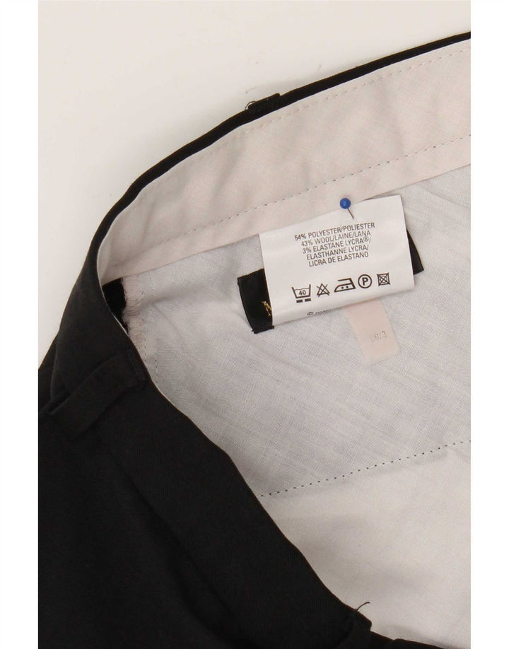 Marks & Spencer muške ravne chino hlače W38 L29 crni poliester