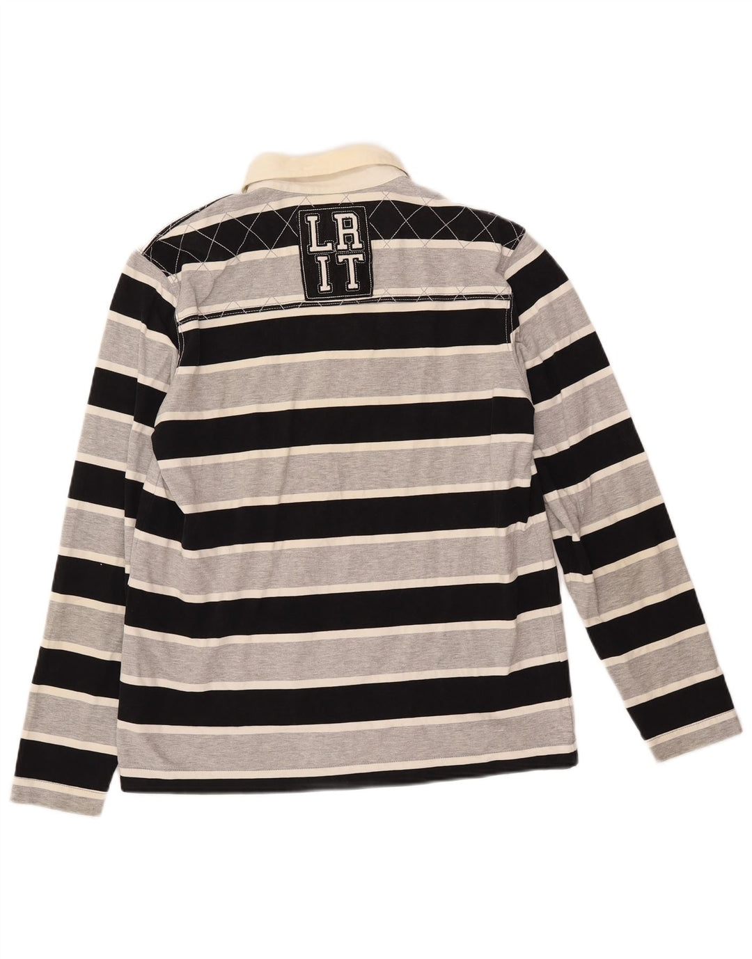 LOTTO muška ragbi polo majica dugih rukava s grafičkim motivima srednje crne pruge