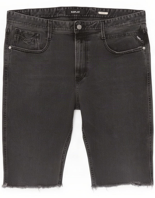 Replay Mens Anbass Denim Shorts XL W40 Grey