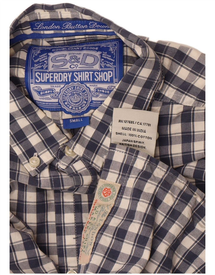 Superdry muška košulja mala tamnoplava karirana pamuk