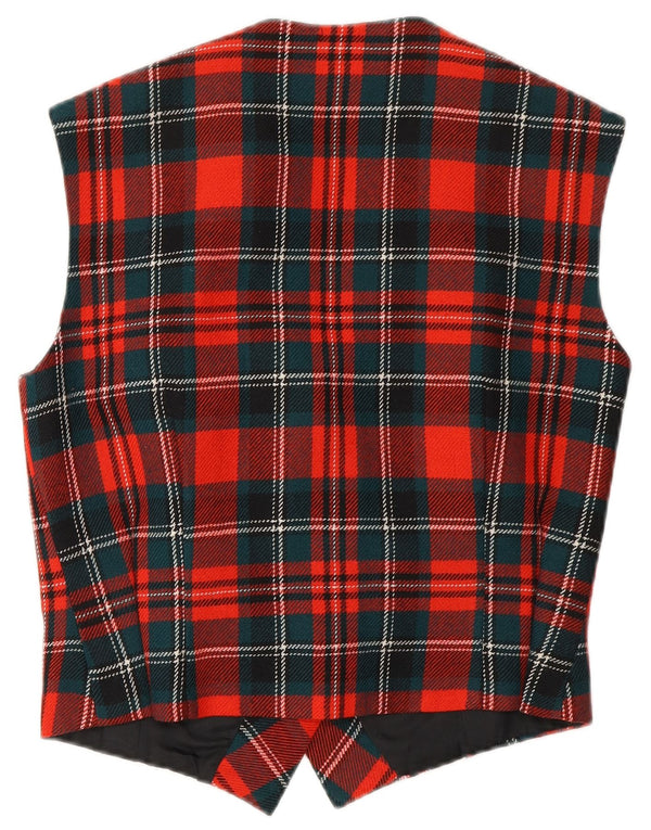 VINTAGE ženski kratki prsluk EU 42 od djevičanske vune velikog crvenog kariranog kroja