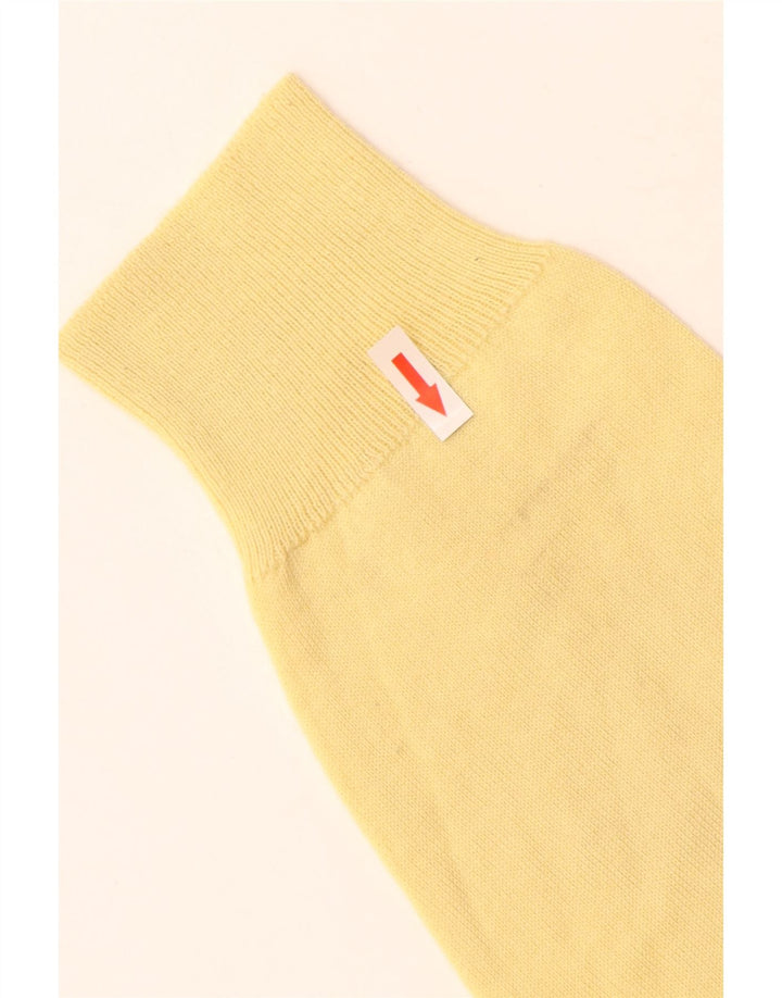 Vintage muški džemper s V-izrezom od velike žute djevičanske vune