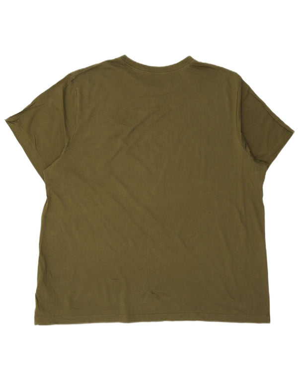 NIKE Mens T-Shirt Top 2XL Khaki Cotton